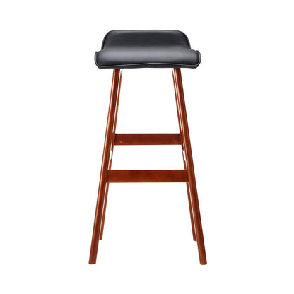 Artiss 2x Bar Stools Wooden Stool Black - Ozstylz