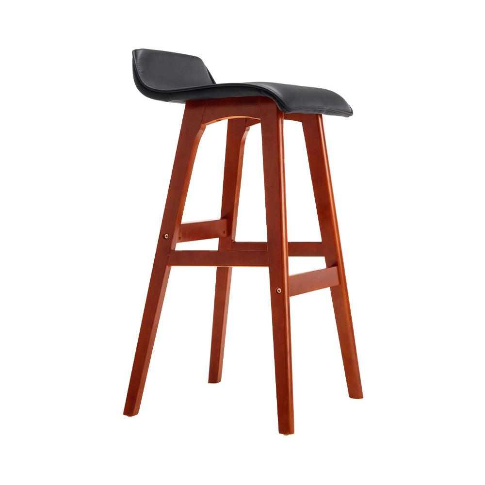 Artiss 2x Bar Stools Wooden Stool Black - Ozstylz