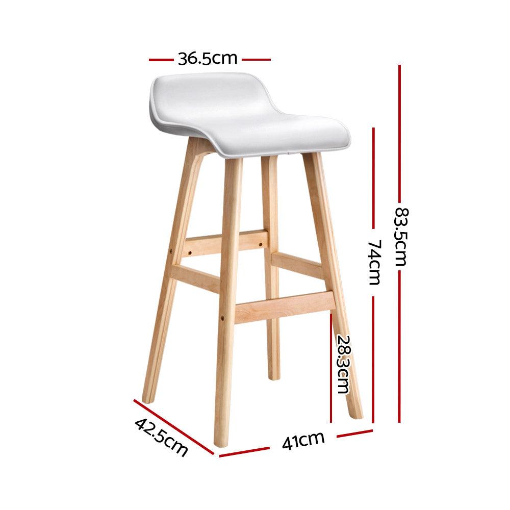 Artiss 2x Bar Stools Wooden Stool White - Ozstylz