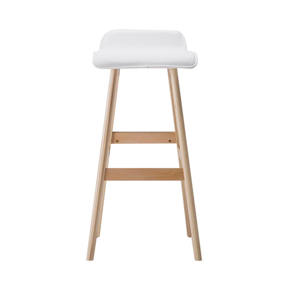 Artiss 2x Bar Stools Wooden Stool White - Ozstylz