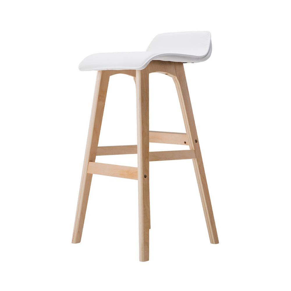 Artiss 2x Bar Stools Wooden Stool White - Ozstylz