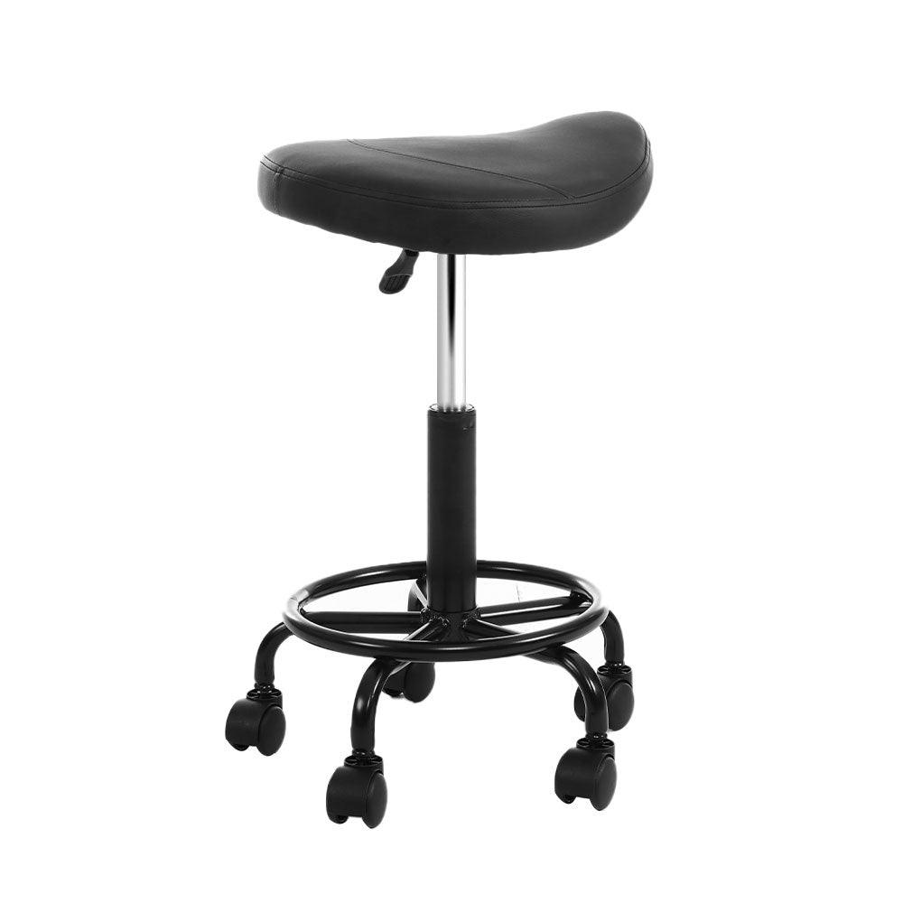 Artiss 2x Salon Stool Saddle Swivel Chair - Ozstylz