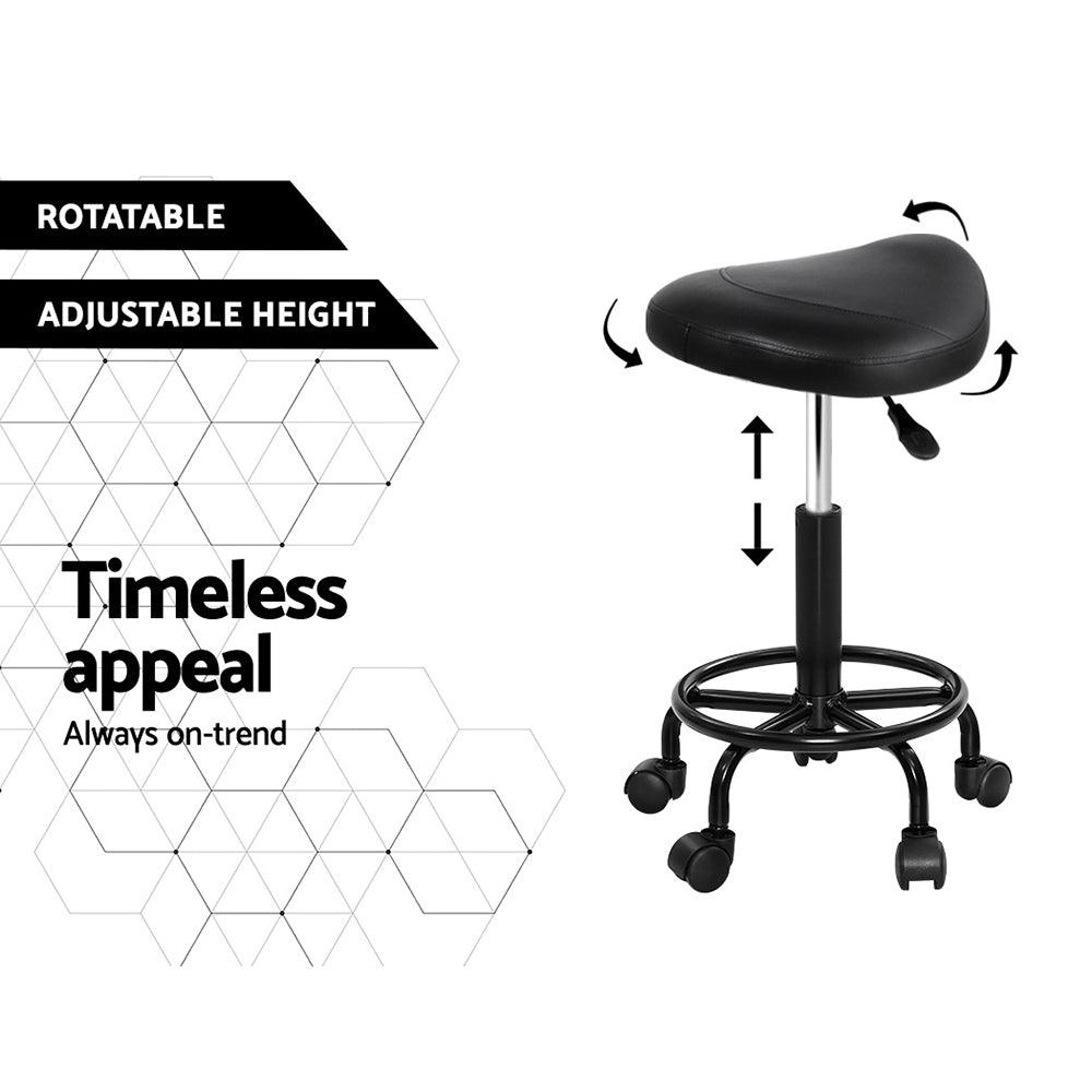 Artiss 2x Salon Stool Saddle Swivel Chair - Ozstylz