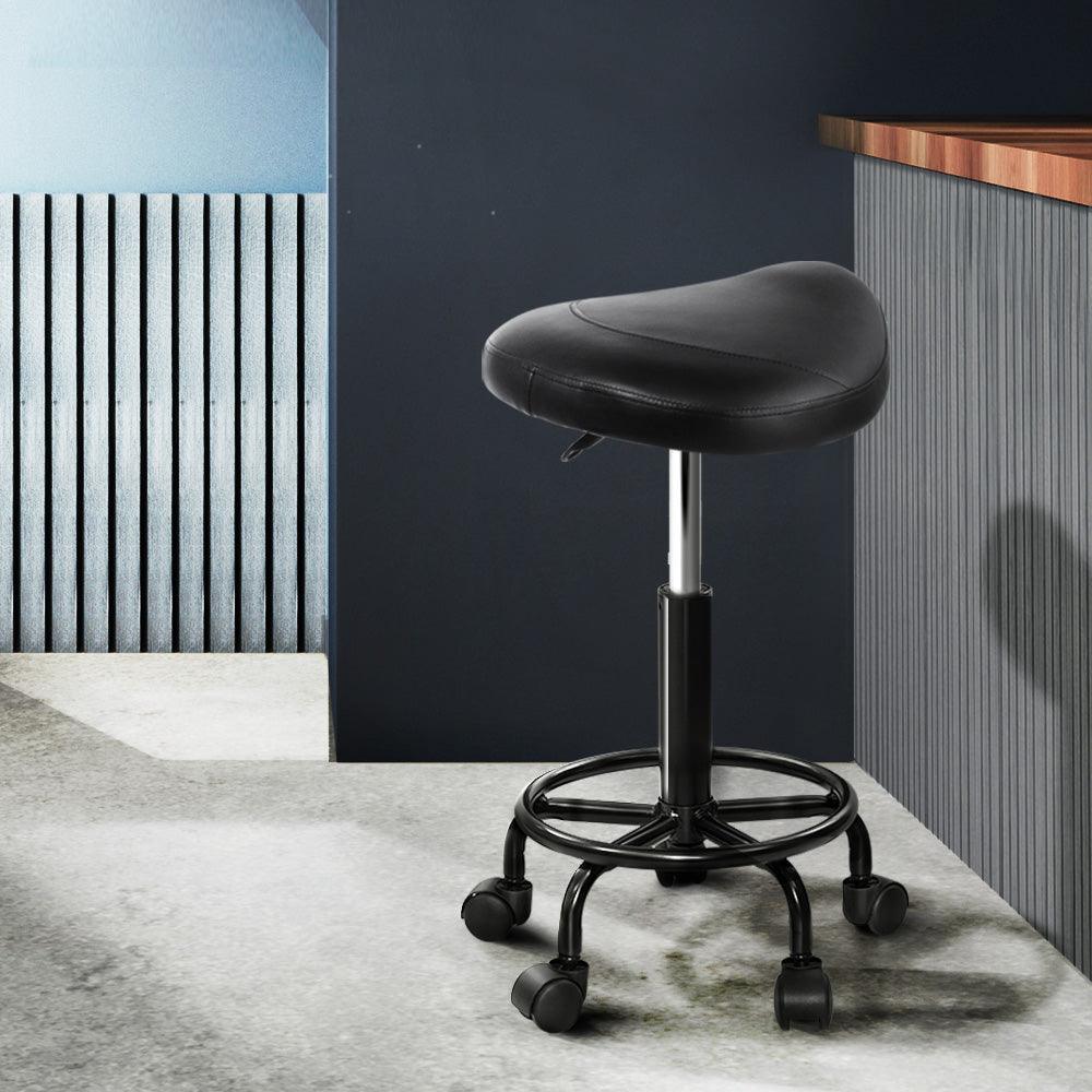 Artiss 2x Salon Stool Saddle Swivel Chair - Ozstylz