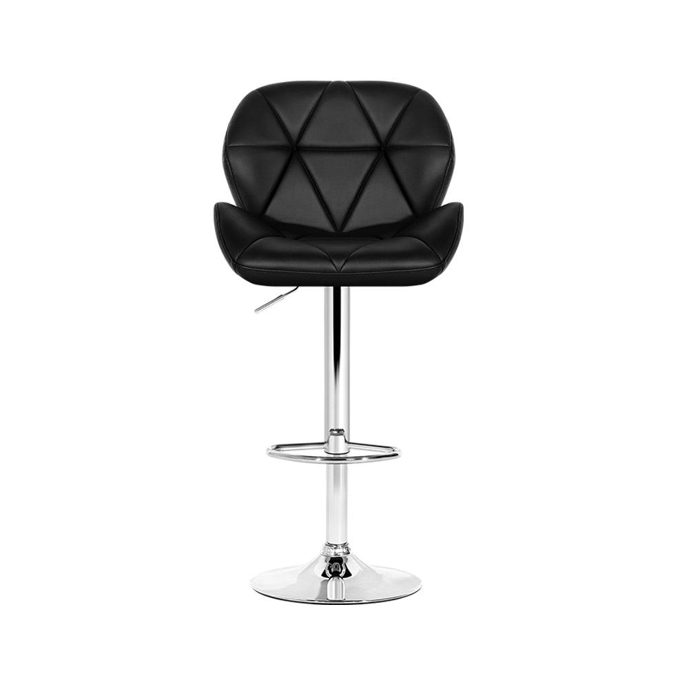 Artiss 4x Bar Stools Gas Lift Padded Leather Black - Ozstylz