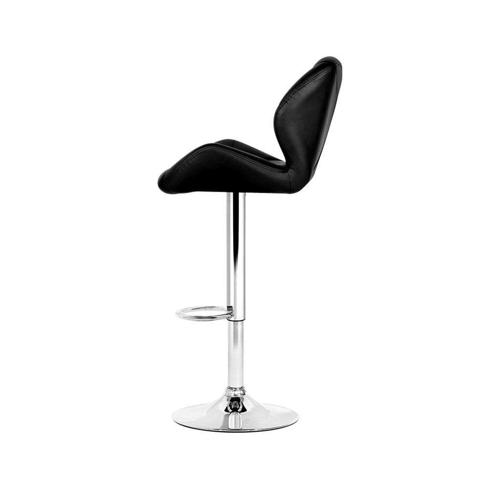 Artiss 4x Bar Stools Gas Lift Padded Leather Black - Ozstylz