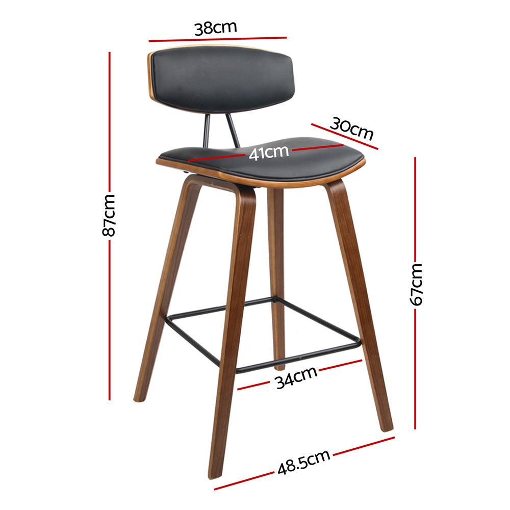 Artiss 4x Bar Stools Leather Padded w/Backrest - Ozstylz