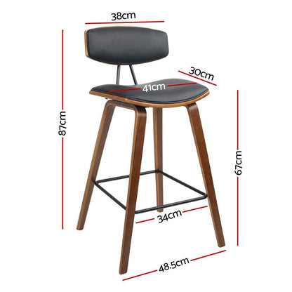 Artiss 4x Bar Stools Leather Padded w/Backrest - Ozstylz