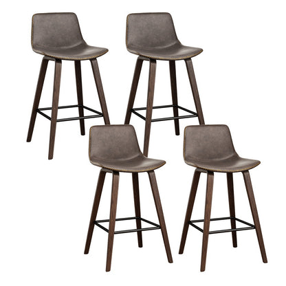 Artiss 4x Bar Stools Vintage Leather Wooden - Ozstylz