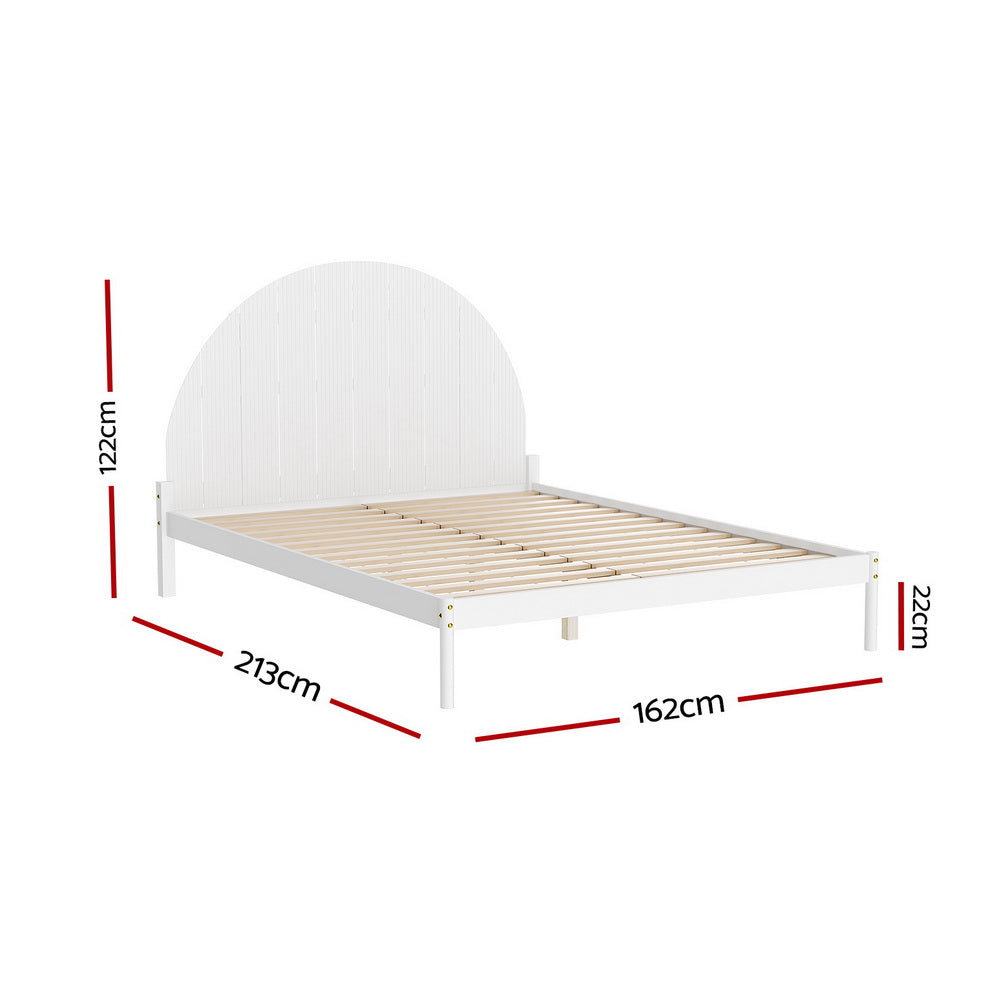 Artiss Bed Frame Queen Size Wooden White DALY - Ozstylz