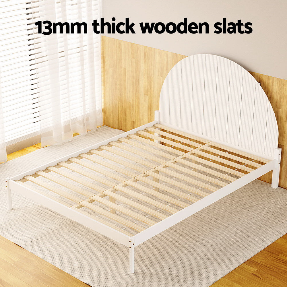 Artiss Bed Frame Queen Size Wooden White DALY - Ozstylz