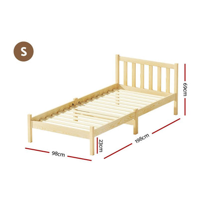 Artiss Bed Frame Single Size Wooden Oak SOFIE - Ozstylz