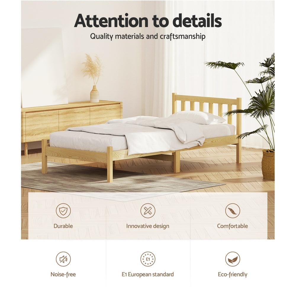 Artiss Bed Frame Single Size Wooden Oak SOFIE - Ozstylz