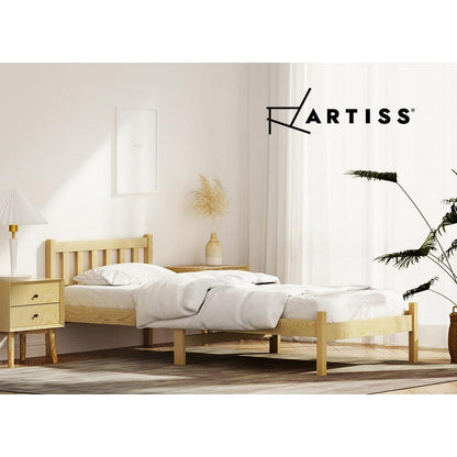 Artiss Bed Frame Single Size Wooden Oak SOFIE - Ozstylz