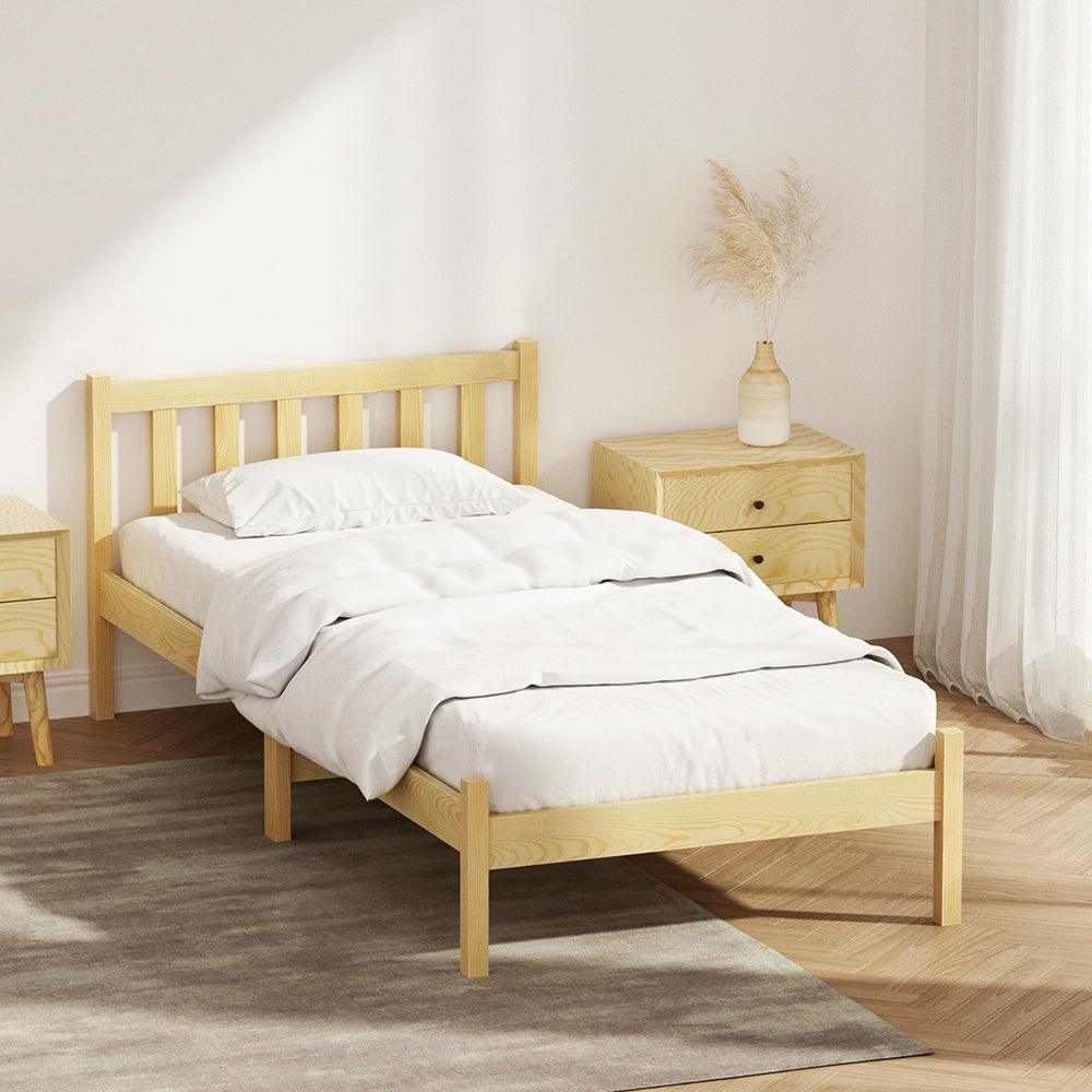 Artiss Bed Frame Single Size Wooden Oak SOFIE - Ozstylz