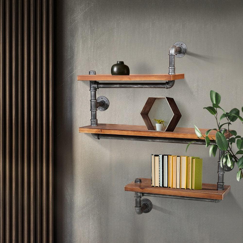 Artiss Floating DIY Pipe Shelf 3 Tiers - IONA - Ozstylz