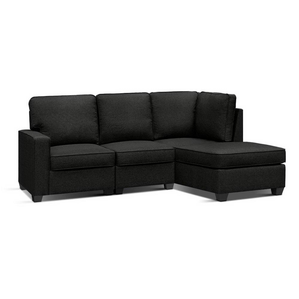 Artiss Modular Sofa Chaise Set 4-seater Dark Grey - Ozstylz