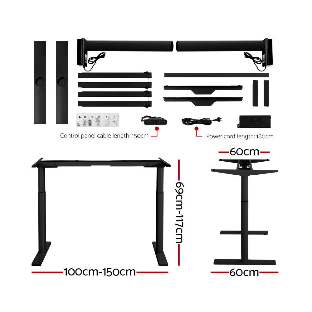 Artiss Standing Desk Motorised Electric Dual Motor White Oak 140CM - Ozstylz