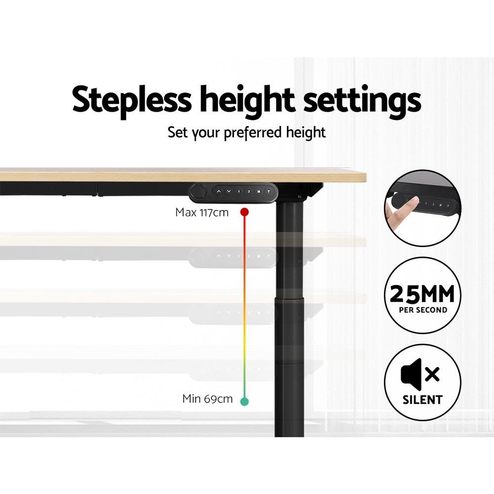 Artiss Standing Desk Motorised Electric Dual Motor White Oak 140CM - Ozstylz