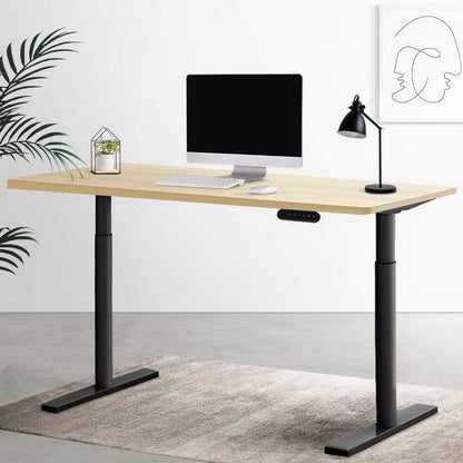 Artiss Standing Desk Motorised Electric Dual Motor White Oak 140CM - Ozstylz