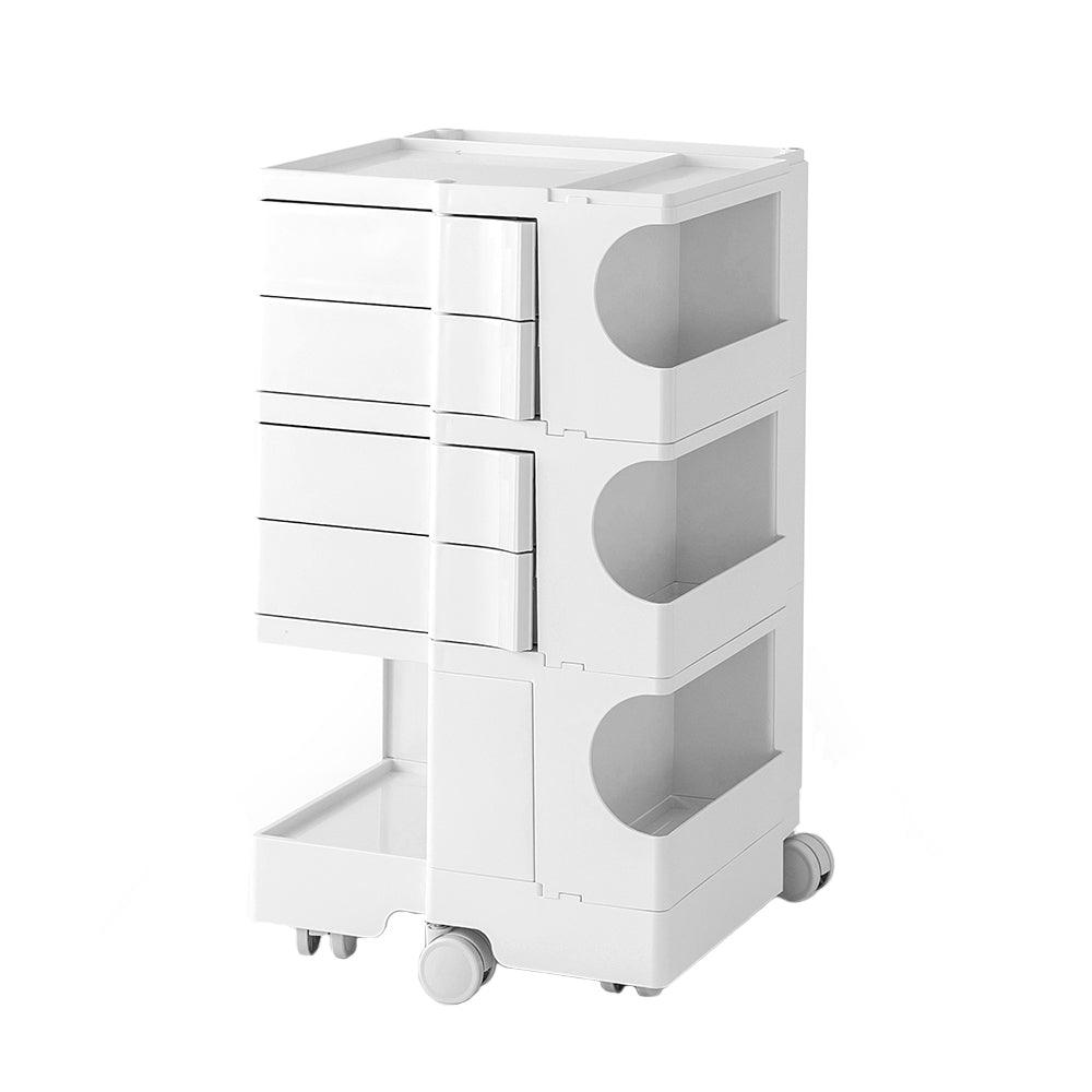 Artiss Storage Trolley Cart Bedside Table 5 Tier White - Ozstylz