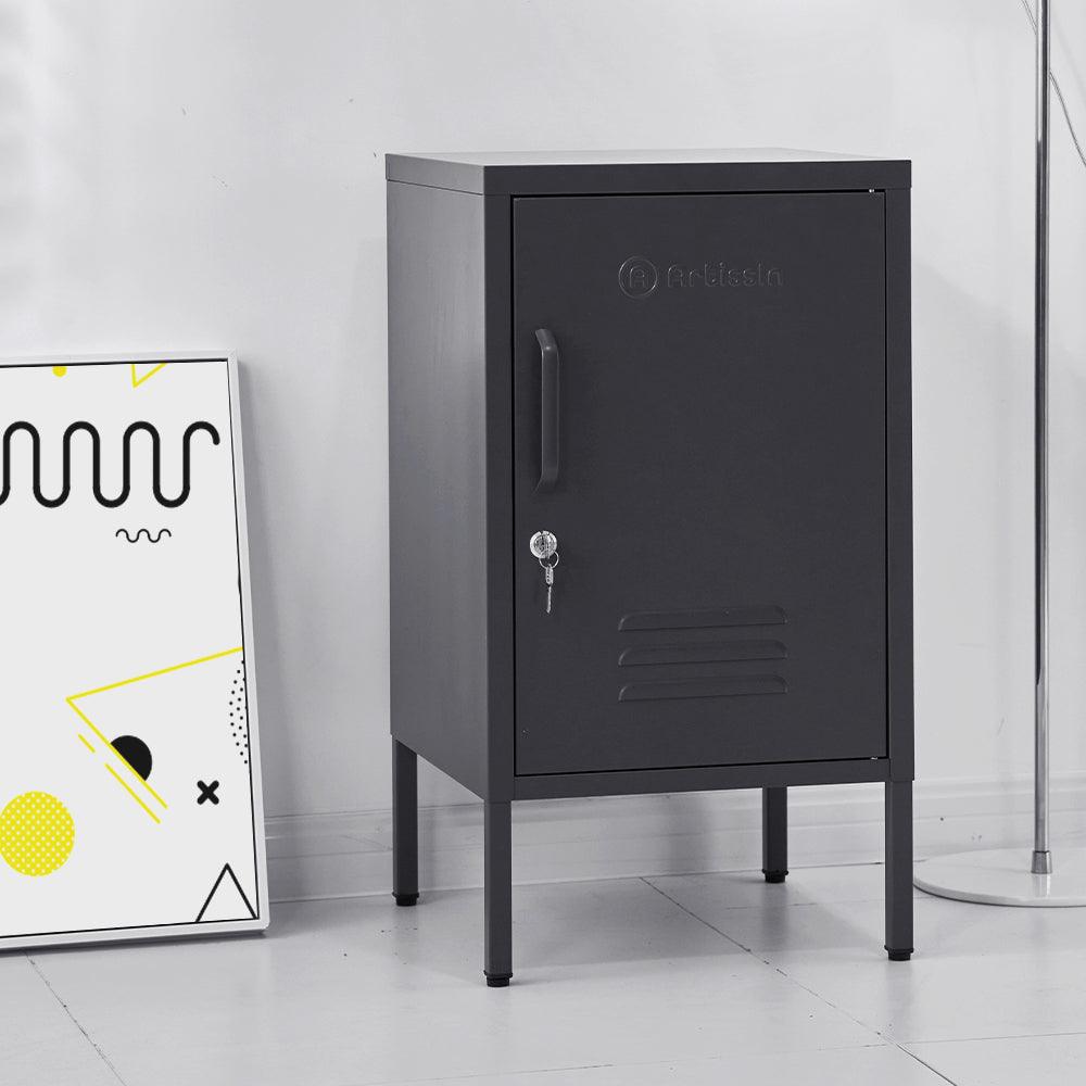 ArtissIn Bedside Table Metal Cabinet - MINI Black - Ozstylz