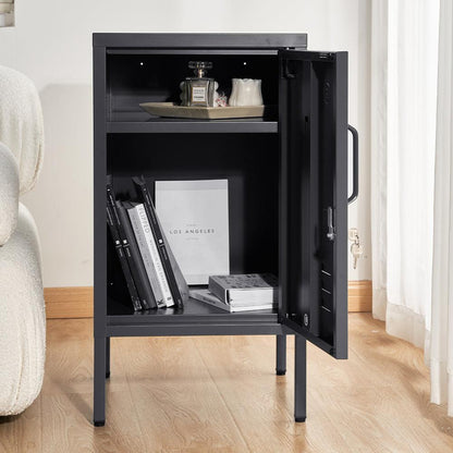 ArtissIn Bedside Table Metal Cabinet - MINI Black - Ozstylz