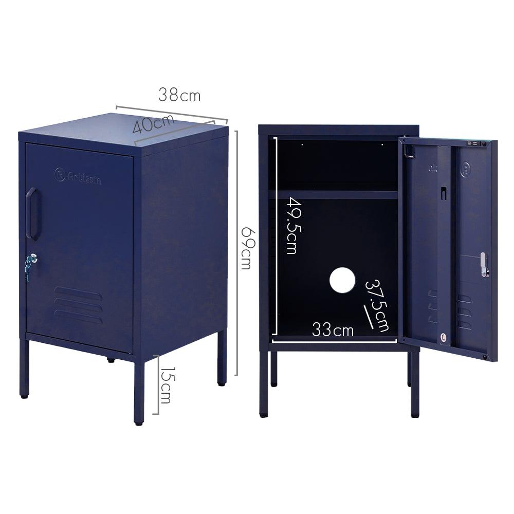 ArtissIn Bedside Table Metal Cabinet - MINI Blue - Ozstylz