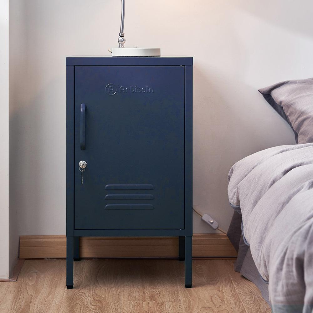 ArtissIn Bedside Table Metal Cabinet - MINI Blue - Ozstylz