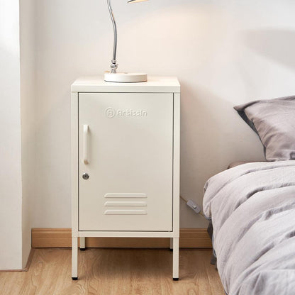 ArtissIn Bedside Table Metal Cabinet - MINI White - Ozstylz