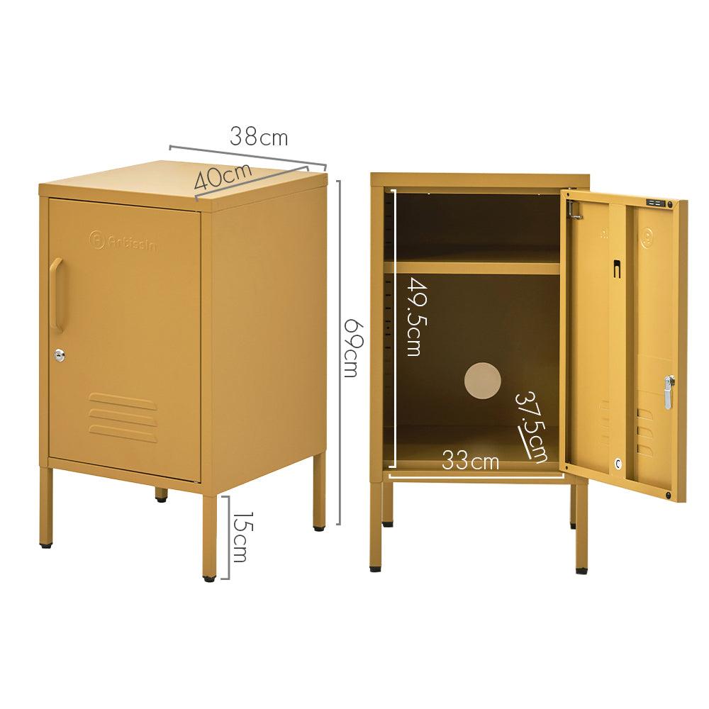 ArtissIn Bedside Table Metal Cabinet - MINI Yellow - Ozstylz