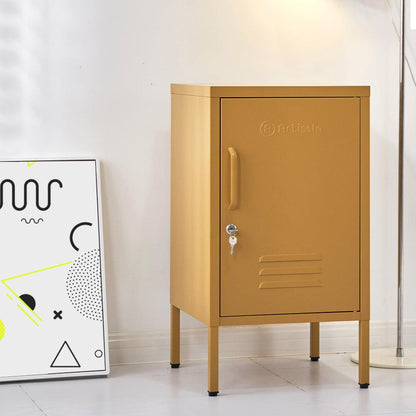 ArtissIn Bedside Table Metal Cabinet - MINI Yellow - Ozstylz