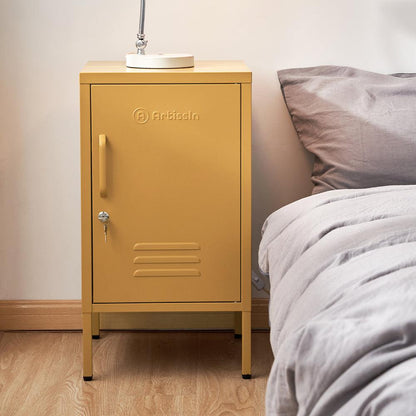 ArtissIn Bedside Table Metal Cabinet - MINI Yellow - Ozstylz