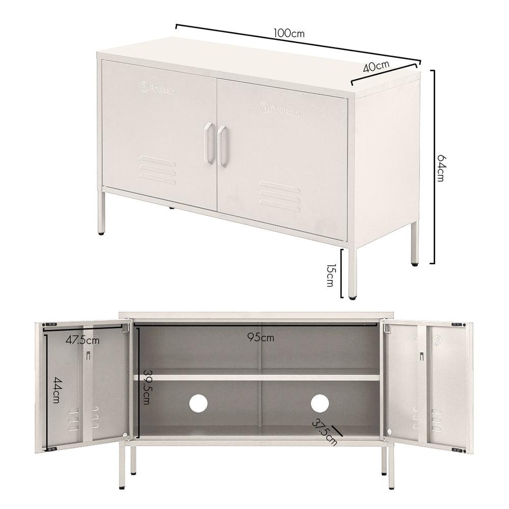 ArtissIn Buffet Sideboard Metal Cabinet - BASE White - Ozstylz