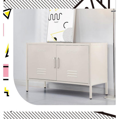 ArtissIn Buffet Sideboard Metal Cabinet - BASE White - Ozstylz