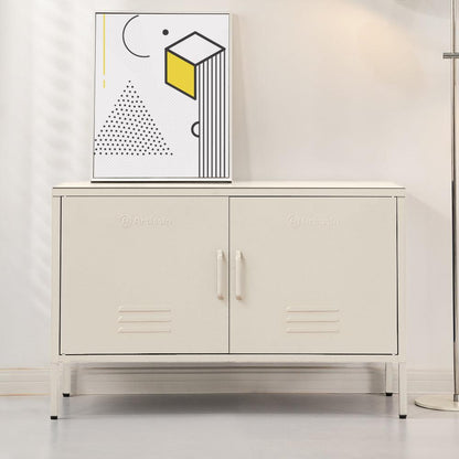 ArtissIn Buffet Sideboard Metal Cabinet - BASE White - Ozstylz