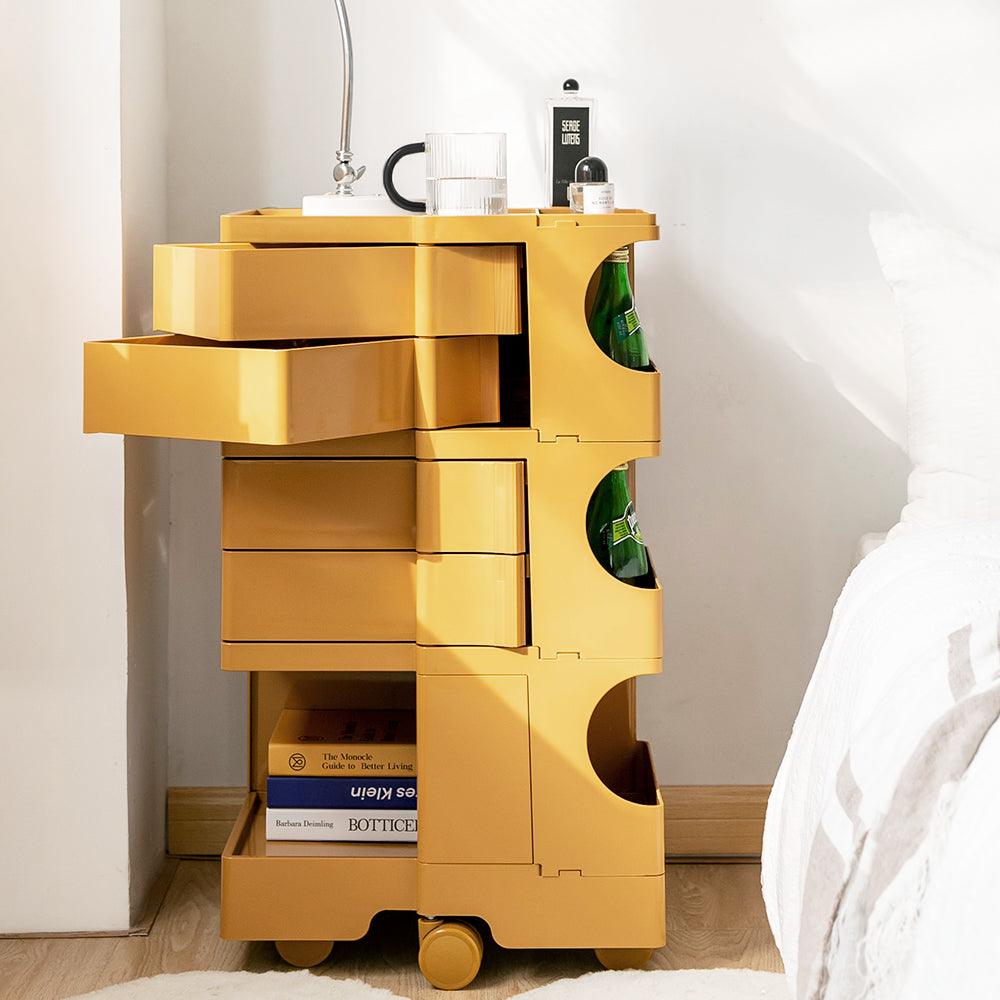 ArtissIn Storage Trolley Bedide Table 5 Tier Cart Boby Replica Yellow - Ozstylz