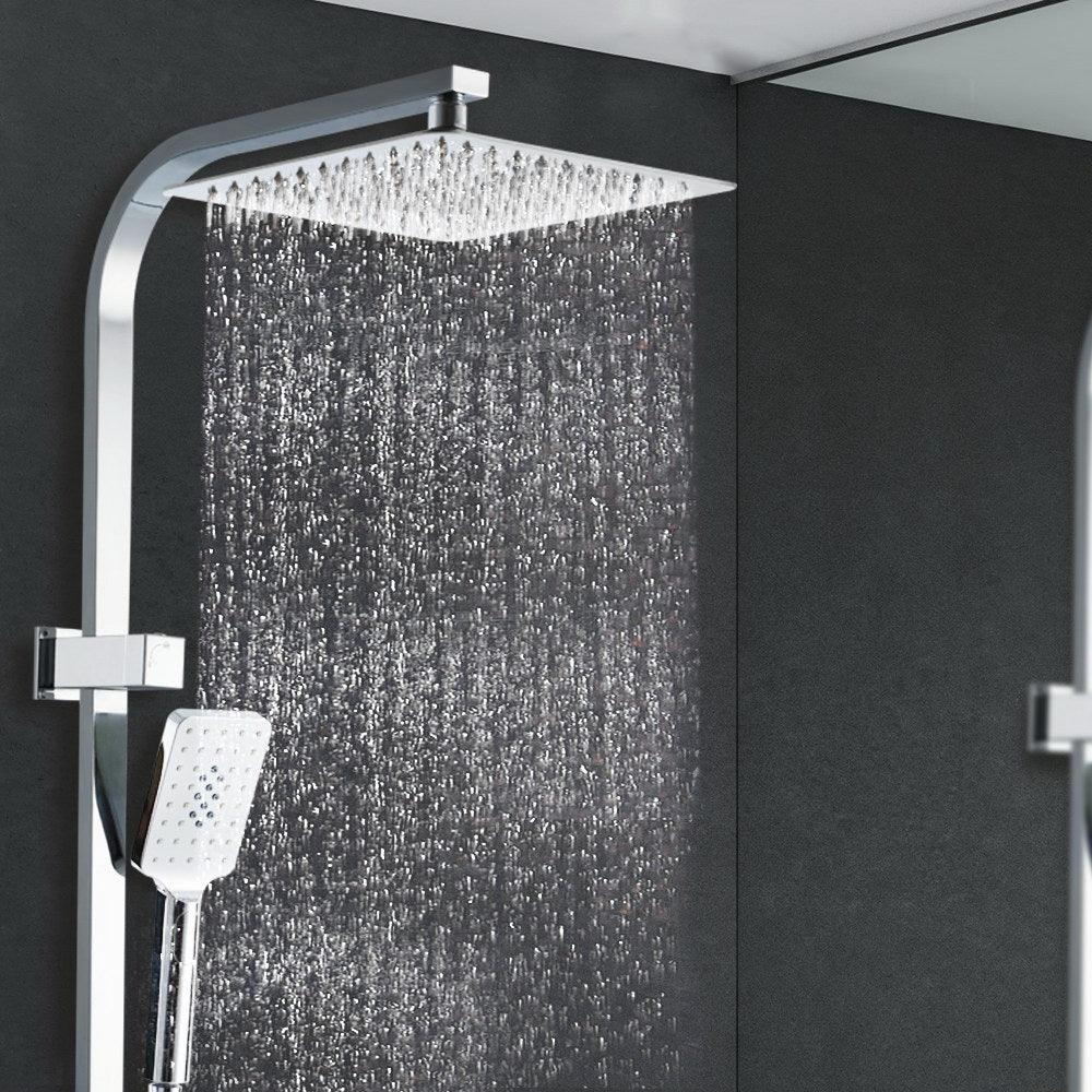 Cefito 10'' Rain Shower Head Set Handheld Square High Pressure Chrome - Ozstylz