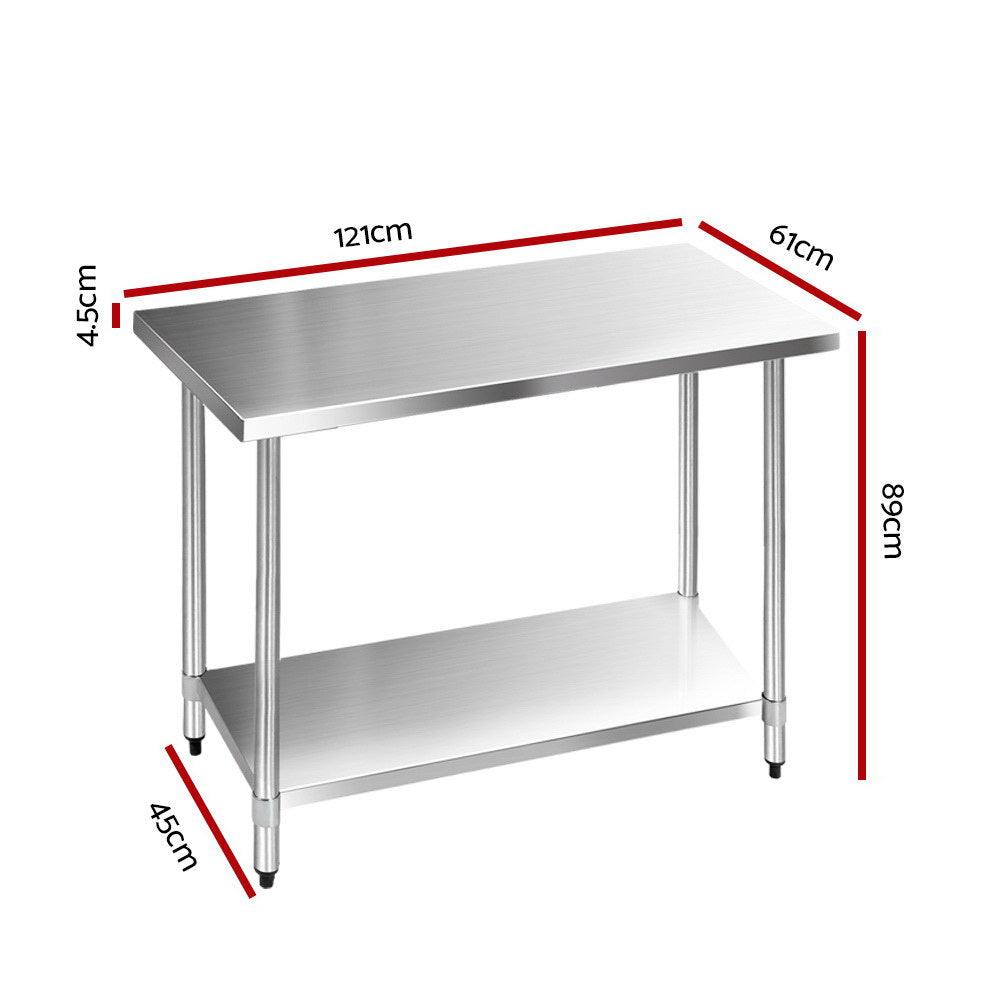 Cefito 1219x610mm Stainless Steel Kitchen Bench 304 - Ozstylz