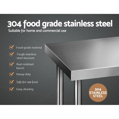 Cefito 1829x610mm Stainless Steel Kitchen Bench 304 - Ozstylz