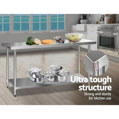 Cefito 1829x610mm Stainless Steel Kitchen Bench 304 - Ozstylz