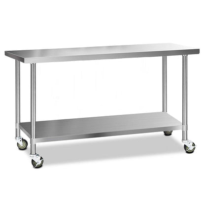 Cefito 1829x610mm Stainless Steel Kitchen Bench with Wheels 304 - Ozstylz