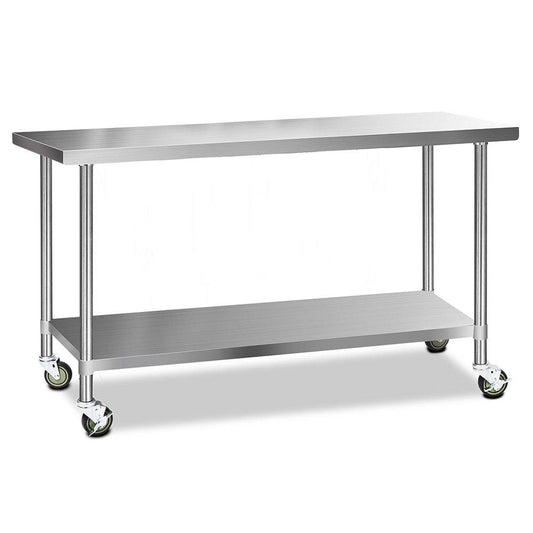 Cefito 1829x610mm Stainless Steel Kitchen Bench with Wheels 304 - Ozstylz