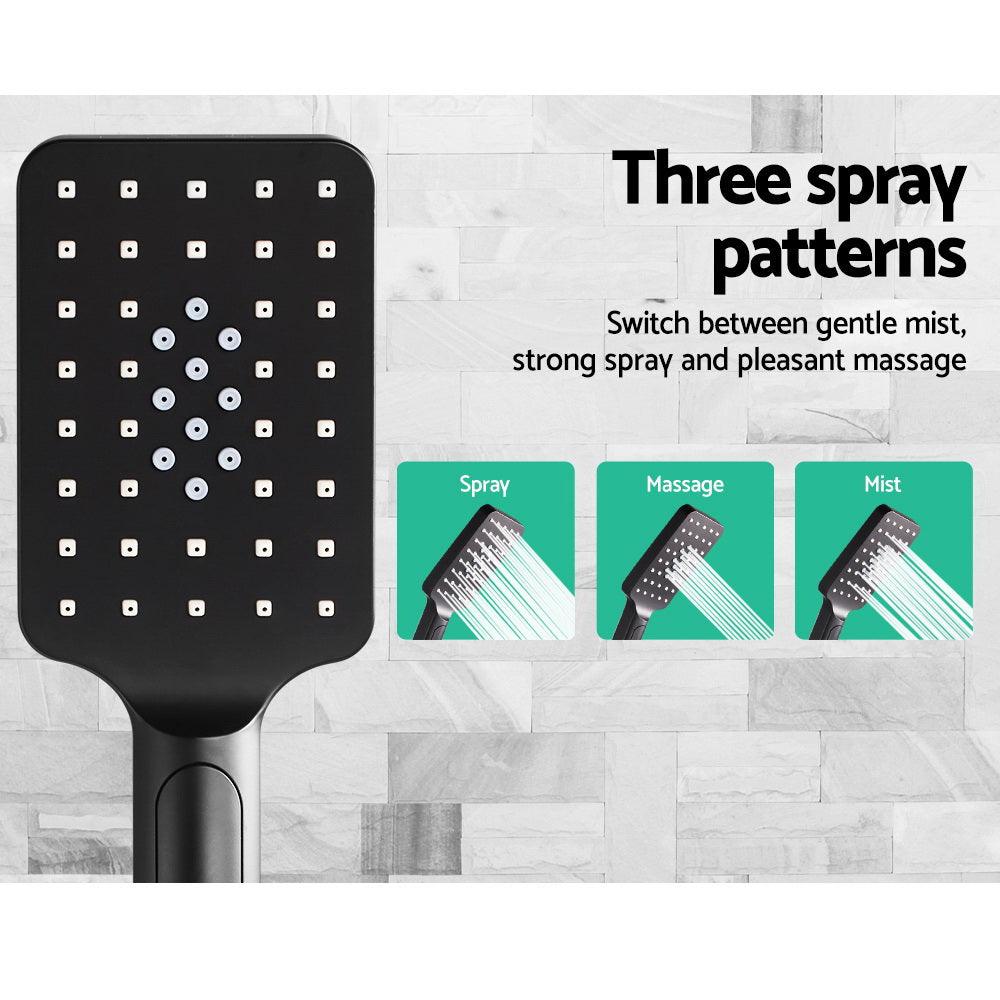 Cefito 8'' Rain Shower Head Set Handheld Square High Pressure Black - Ozstylz