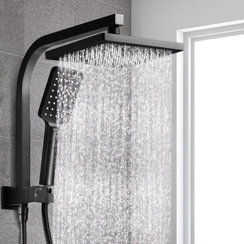 Cefito 8'' Rain Shower Head Set Handheld Square High Pressure Black - Ozstylz