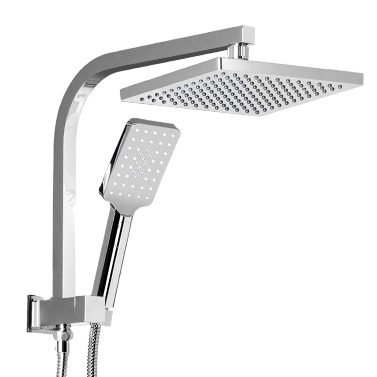 Cefito 8'' Rain Shower Head Set Handheld Square High Pressure Chrome - Ozstylz