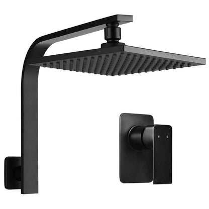 Cefito 8'' Rain Shower Head Wall Arm Square High Pressure Mixer Tap Black - Ozstylz