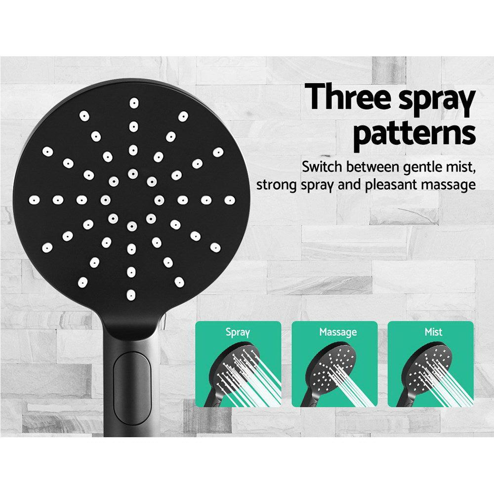 Cefito 9'' Rain Shower Head Set Handheld Round High Pressure Black - Ozstylz