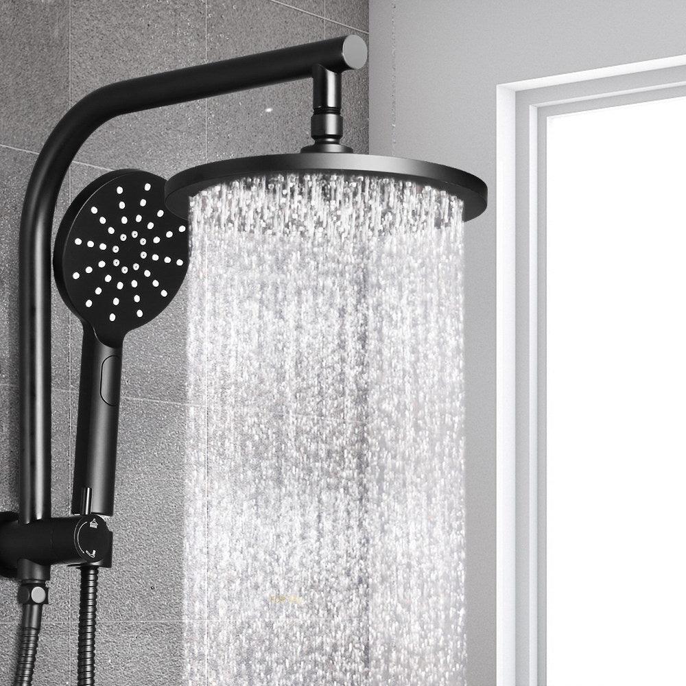 Cefito 9'' Rain Shower Head Set Handheld Round High Pressure Black - Ozstylz