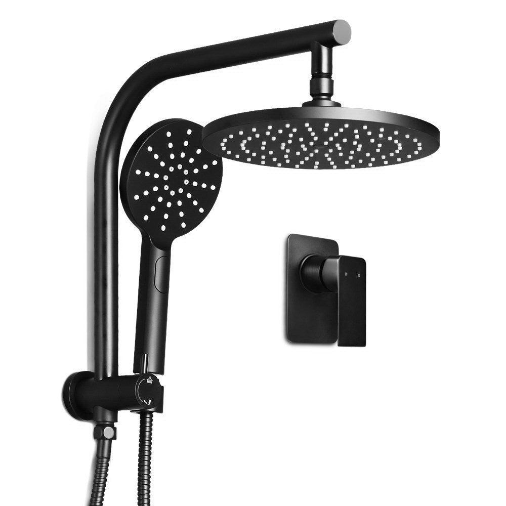 Cefito 9'' Rain Shower Head Set Handheld Round High Pressure Mixer Tap Black - Ozstylz